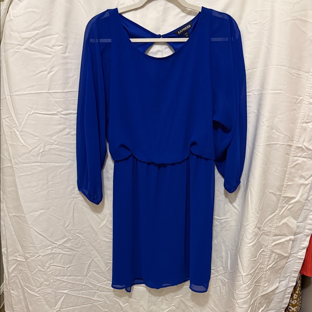 Express Royal Blue Dress with Cross Back